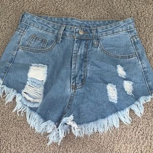 ripped jean shorts